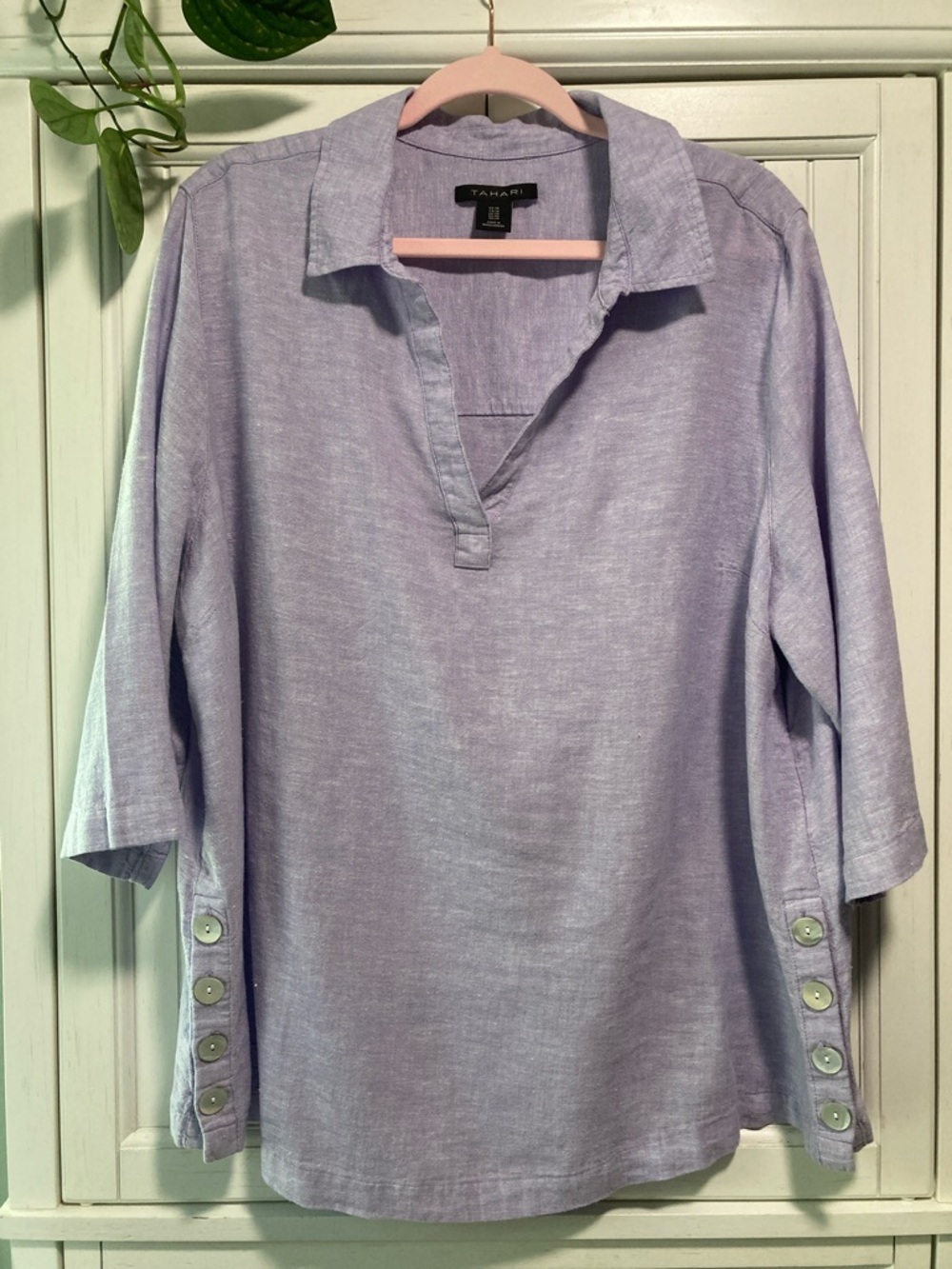 Tahari Lavender Tunic Top